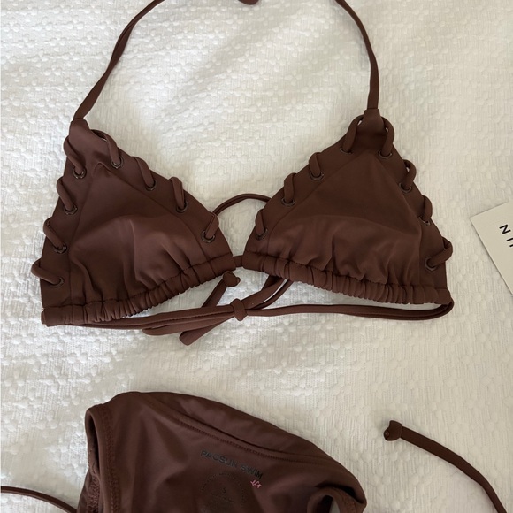 PacSun Chocolate Ruffle Bikini Set - Picture 3 of 5